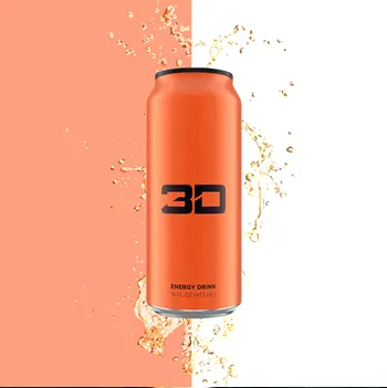 3D Orange Sunburst energy drink    